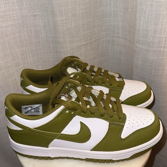 Nike Olive and White Low-Top Sneakers